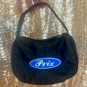 PRIX WORKSHOP mini purse 👜 black with blue logo